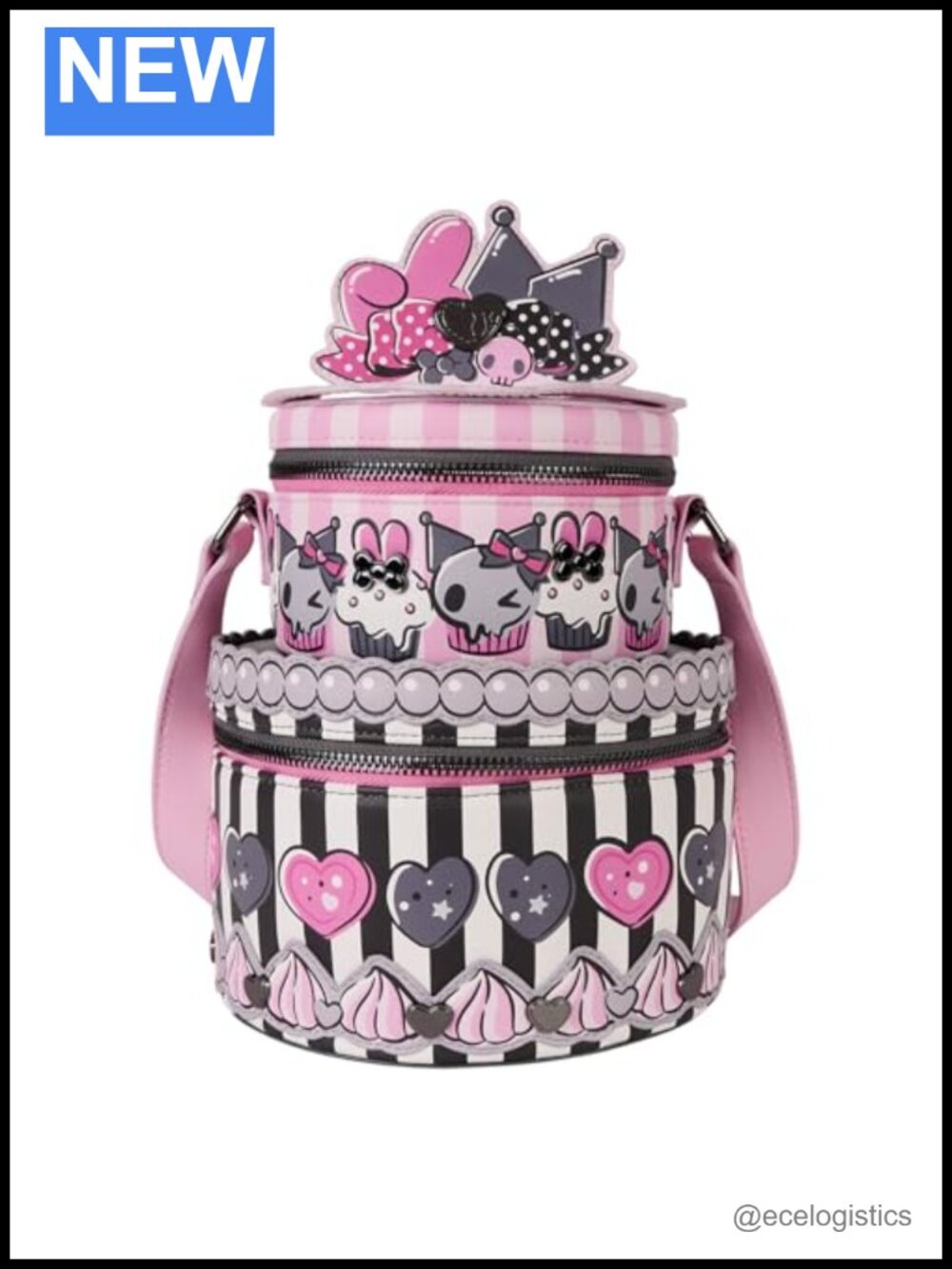 Loungefly Sanrio My Melody Kuromi Figural Crossbody Bag Faux Leather